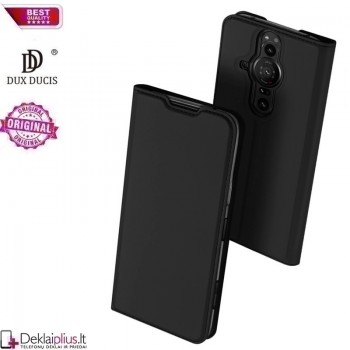 Dux Ducis dirbtinės odos viršelis - juodas (Sony Xperia Pro-I)